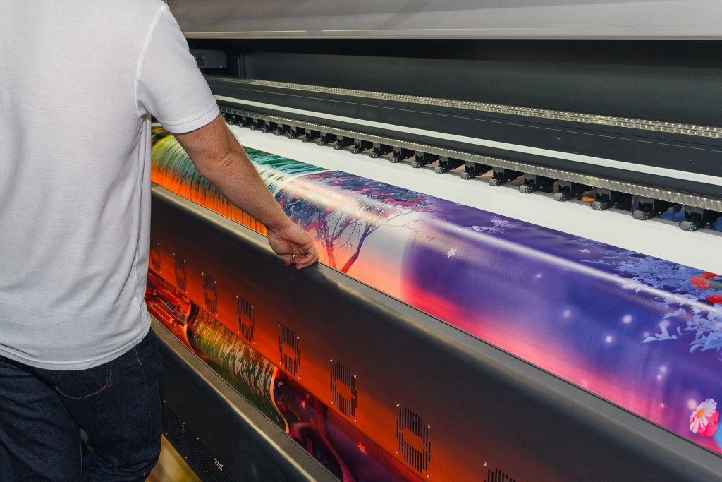 Wide format printer being checked