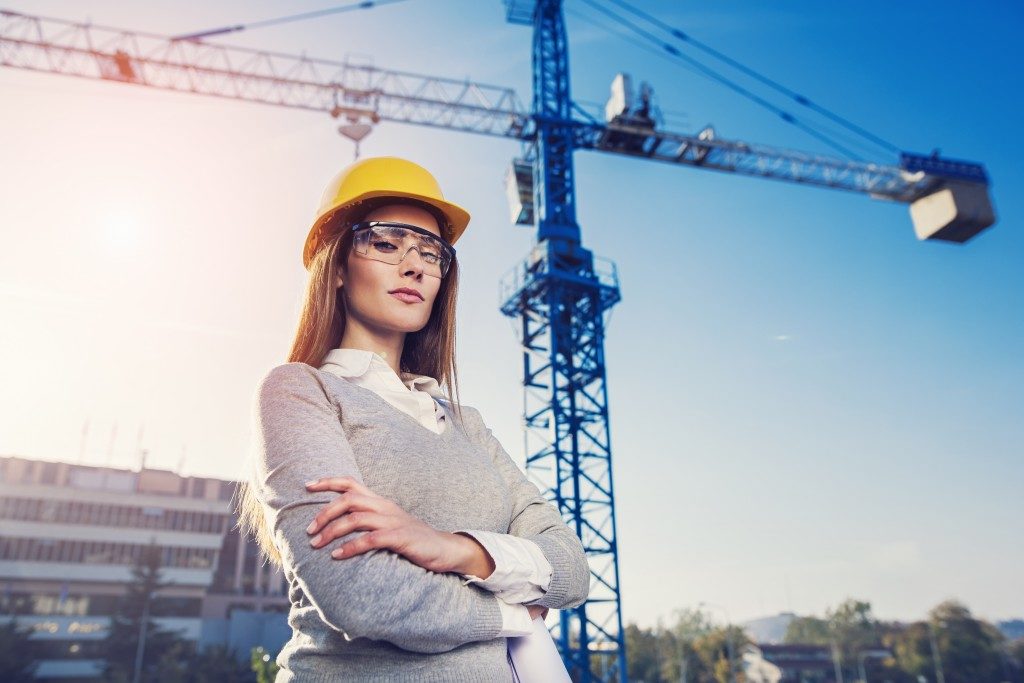 Female engineer on site