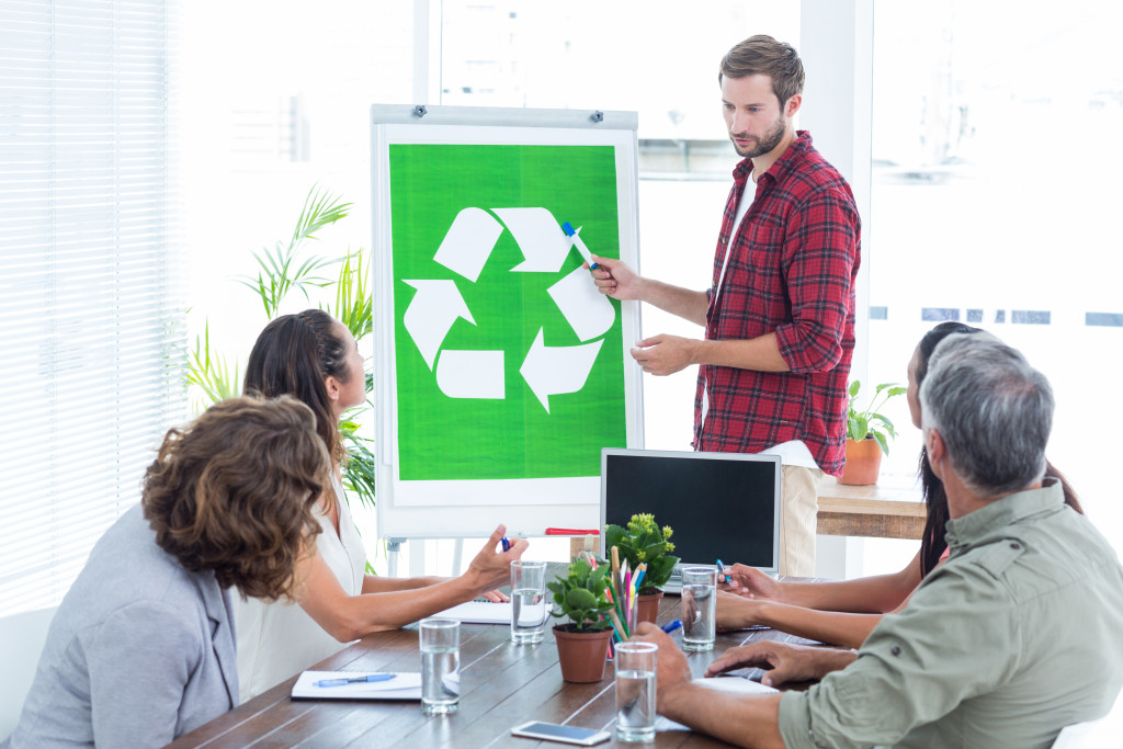 manager implementing a recycling program