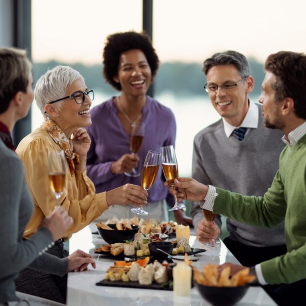 employees having snack together